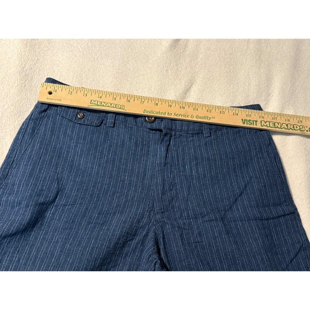 Banana Republic Blue Pinstripe Linen Blend Slim Fit Shorts 7" Inseam Mens 31 NEW - Picture 12 of 16